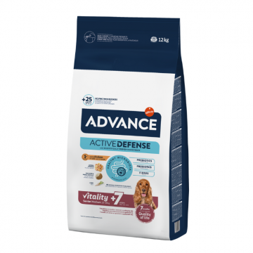 Hrana uscata pentru caini senior Advance Medium Vitality +7, Pui, 12 kg