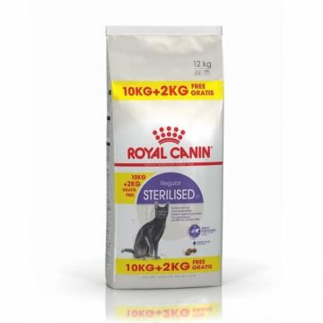 Hrana uscata pentru pisici Royal Canin Sterilised 10 + 2 kg GRATIS