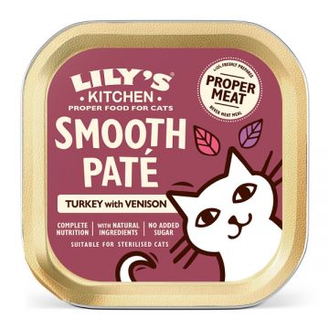 Lily's Kitchen Cat Adult Smooth Turkey Pate with Venison 85 g