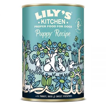 Lily's Kitchen Recipe with Turkey, Duck & Kale Tin for Puppy 400 g