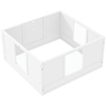 PawHut Cușcă pentru pui pentru câini mici și de talie medie, cușcă de fătare pentru câini cu intrare ajustabilă, tampoane antiderapante, Alb | Aosom Romania