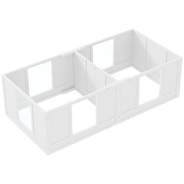 PawHut Cutie pentru căței, cu panouri clare, design în 2 compartimente, pentru câini mici | Aosom Romania