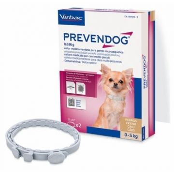 Prevendog zgarda antiparazitara, caini, talie mica (0-5 kg) 35 cm 2 bucati