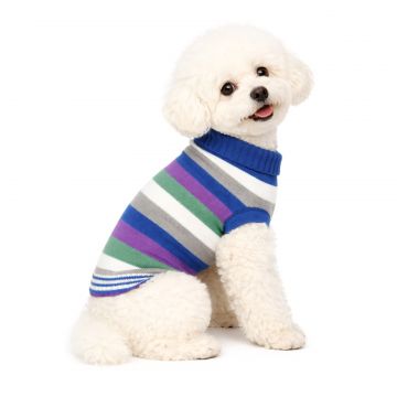 Pulover cu dungi tricotat pentru câini - XL