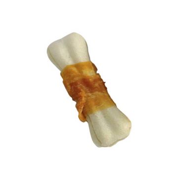 Recompense pentru caini Eurosiam, Os presat alb cu pui, 26 cm