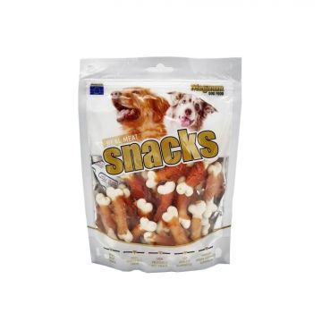 Recompense pentru caini Magnum, oase calciu invelite cu pui,  250g