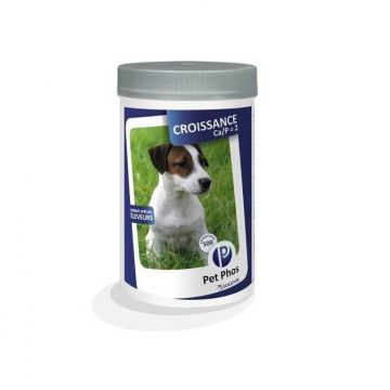 Supliement de vitamine si minerale pentru caini Pet Phos Croissance CA P 2, Pentru sistemul osos, 500 Tablete