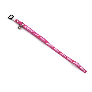 Zgarda pentru pisici din cauciuc - Roz