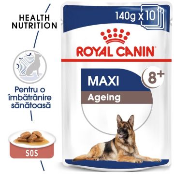 Royal Canin Maxi Ageing hrana umeda caine senior (in sos), 140 g ieftina