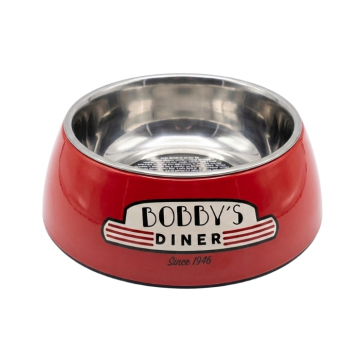 Castron pentru caini Bobby Diner, Rosu, 940 ml, Melamina