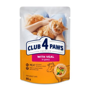 Club 4 Paws Cat - Hrana umeda premium - Vitel - 85g