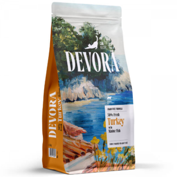 DEVORA GRAIN-FREE CAT ADULT STERILISED CURCAN SI HERING 400G