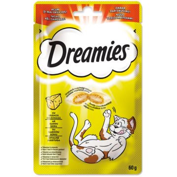 DREAMIES Delicatese pentru pisici, cu Brânză 60g