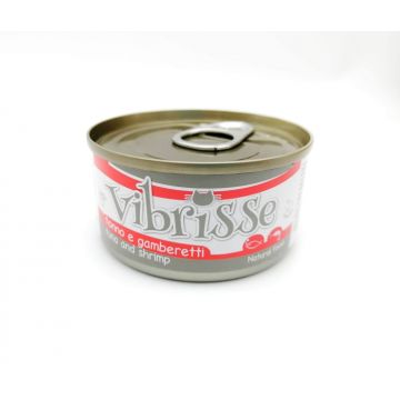 Hrana umeda pentru pisici Croci Vibrisse Natural, Ton si creveti, 24 x 70g