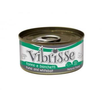 Hrana umeda pentru pisici Croci Vibrisse Natural, Ton si peste alb, 24 x 70g