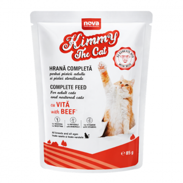Hrana umeda pentru pisici Kimmy, Vita, 24 x 85g