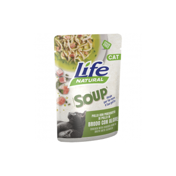 Hrana Umeda Pisici, Life Natural Adult Supa, Pui si Sunca, 60 g