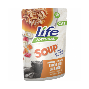 Hrana Umeda Pisici, Life Natural Adult Supa, Somon, 60 g
