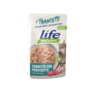 Hrana Umeda Pisici, Life Natural Adult, Ton si Sunca Bucati, 55 g