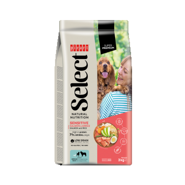 Hrana Uscata Caini Premium, Select Adult Sensitive, Somon si Orez, 12 kg