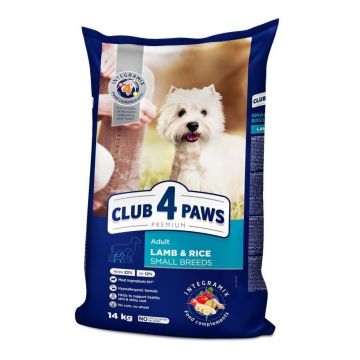 Hrana uscata premium caini, Club 4 Paws Adult Mini, Miel & Orez, 14 kg