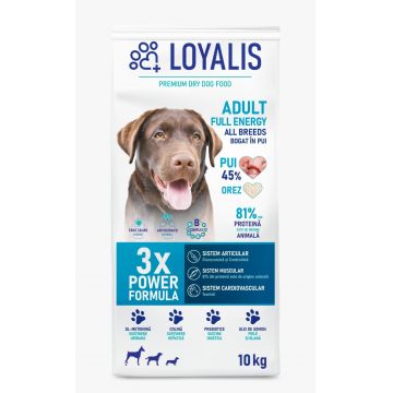 Hrana uscata premium, Loyalis, Adult, Full Energy, Pui, 10 kg