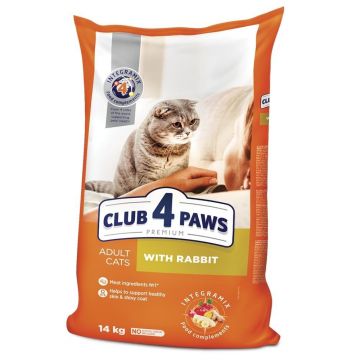 Hrana uscata premium pisici, Club 4 Paws Adult, Iepure, 14 kg