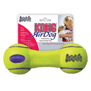 Jucarie gantera Kong Airdog squeaker dumbell, marimea L