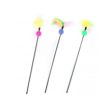 Jucarie undita minge & pene pt pisicute 47 cm