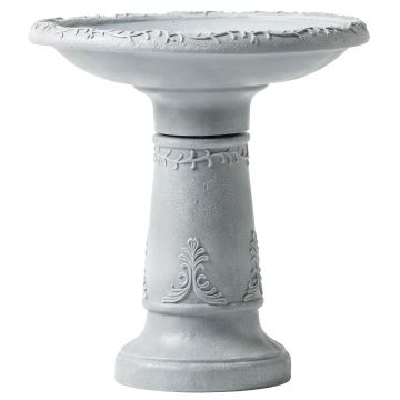 Outsunny Bazin pentru păsări din rășină pentru exterior, bazin rotund înalt de 51 cm cu aspect de piatră, suport independent pentru hrană pentru păsări, Gri | Aosom Romania