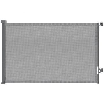 PawHut Barieră de siguranță pentru câini retractabilă extensibilă până la 140 cm lățime pentru scări și uși gri | Aosom Romania