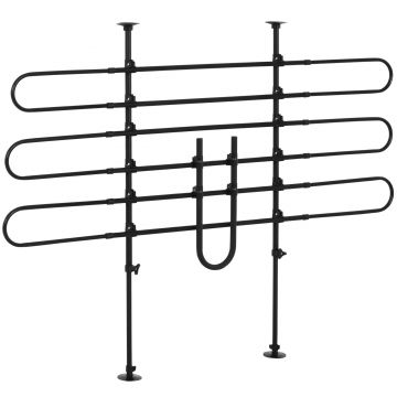 PawHut Grilă de separare pentru mașină pentru câine reglabilă, lățime : 87-135 cm, înălțime : 85-120 cm, barieră de siguranță universală din oțel, pentru portbagajul mașinii pentru câine, negru | Aosom Romania
