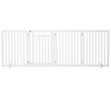 PawHut Grilaj pentru animale de companie, grilaj protecție scări, grilaj de protecție, 4 piese, pliabil, Alb | Aosom Romania