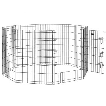 PawHut Parc modular pentru câini iepuri rozătoare gard pentru animale mici interior și exterior 61 x 91 cm negru | Aosom Romania