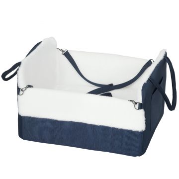 PawHut Scaun auto pentru câine cu centură de siguranță și fixare, scaun de mașină pentru câini 55 x 46 x 32 cm bleumarin | Aosom Romania