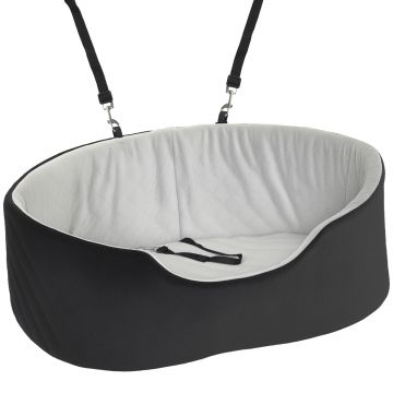 PawHut Scaun auto pentru câine cu centură de siguranță și prindere scaun auto căptușit 77 x 43 x 28 cm negru | Aosom Romania