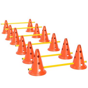 PawHut Set de Agilitate pentru Câini 6 Piese, Parcurs de Obstacle cu înălțime reglabilă și geantă de transport, Portocaliu | Aosom Romania