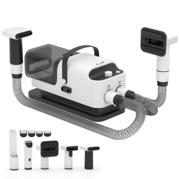 PawHut Uscător pentru câini Blower 5-în-1 600W Uscător pentru animale cu viteză reglabilă a aerului și temperaturi 37,6x17,5x18,5 cm Alb | Aosom Romania