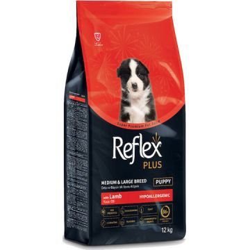 Reflex Junior, hrana uscata superpremium, hipoalergenica, pentru caini juniori, cu miel si orez 12 kg