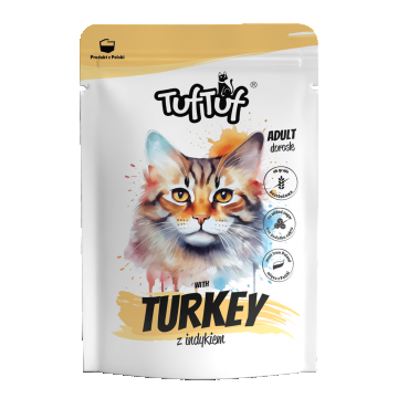 TUF TUF Pisică - Plic Hrană Umedă cu Curcan (Fără Cereale) 100g