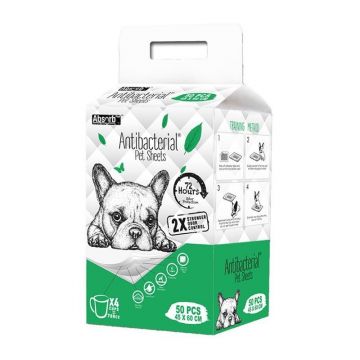 Absorb Plus, Antibacterial Pet Sheet, M 45 x 60 cm, 50 buc de firma original