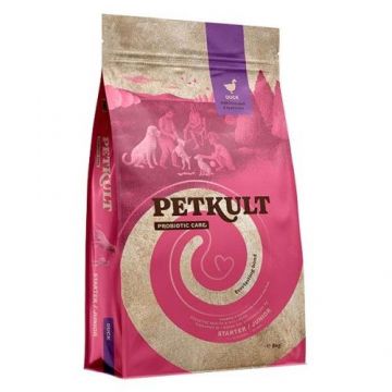 Petkult Dog Probiotics Starter and Junior Formula Duck & Rice, 8 kg la reducere