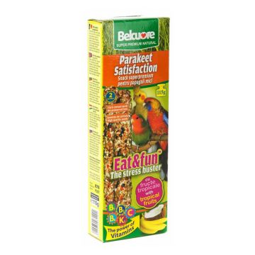 BATON PAPAGALI MICI BELCUORE CU FRUCTE TROPICALE 115 G de firma original