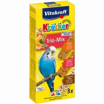 Batoane Perusi Vitakraft Kracker Trio Miere/ Portocala/ Popcorn, 80 g