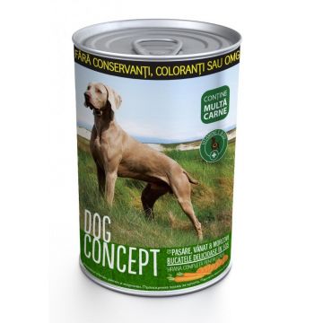 DOG CONCEPT Pasare/ Vanat/ Morcovi, 415 g