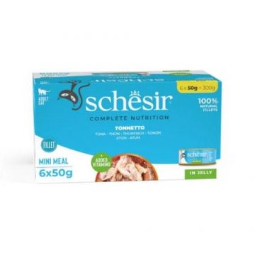 Hrana umeda pisici, Schesir, Ton in Jeleu, 6x50 g