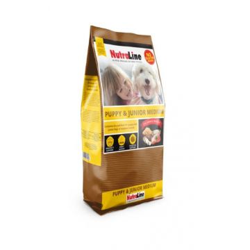 Hrana uscata caini, Nutraline Puppy & Junior Mediu, 12.5 kg