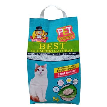 Nisip Pet Expert Clumping Natural, 5 L