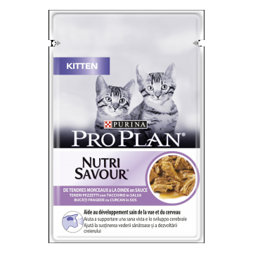PURINA PRO PLAN KITTEN NUTRISAVOUR, Curcan, 85 g