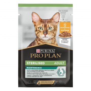 PURINA PRO PLAN STERILISED NUTRISAVOUR, Pui, 85 g